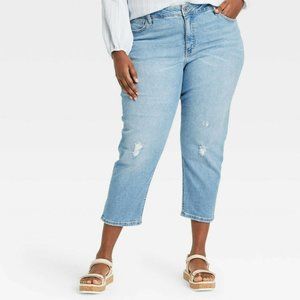 Ava & Viv Distressed Cropped Jeans Size 22W